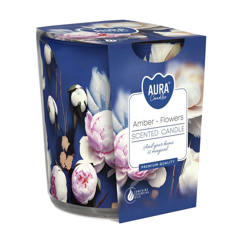 Ароматична свічка Bispol Scented Candle Aura Amber-Flowers, 100 г (SN72S-57)