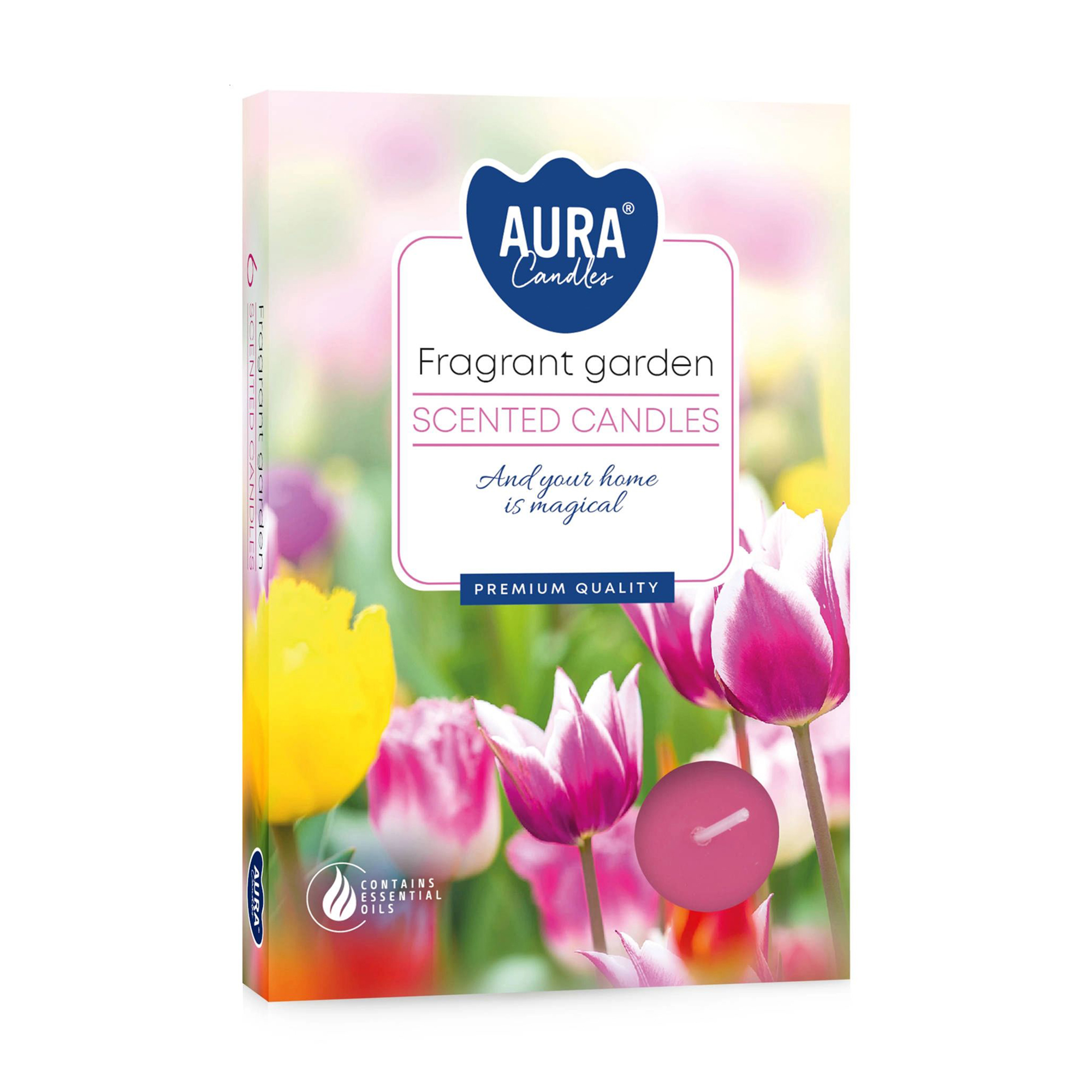 Ароматична свічка Bispol Scented Candle Aura Fragrant Garden, 6 шт (p15-364)