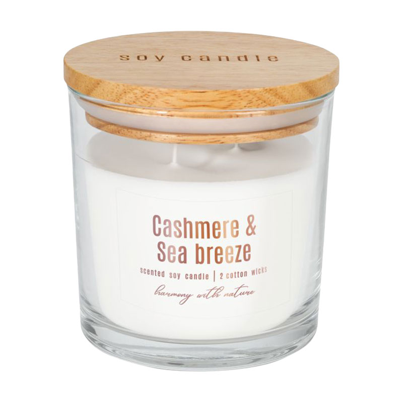 Ароматична свічка Bispol Scented Soy Candles Bay Cashmere &amp; Sea Breeze, 300 г (sn173-327)